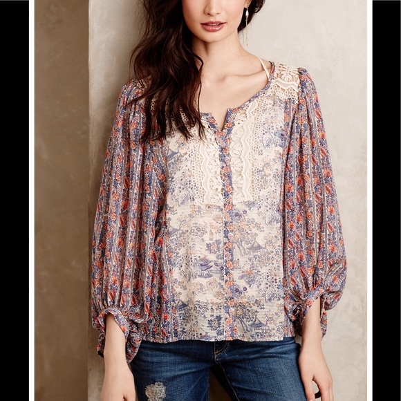 Anthropologie HD in Paris peasant blouse - Picture 1 of 5